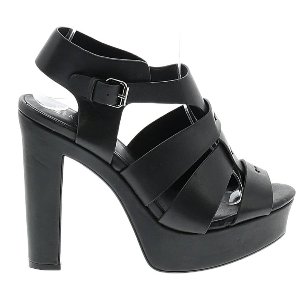 MANGO mng black Caged chunky platform sandal heels 7.5